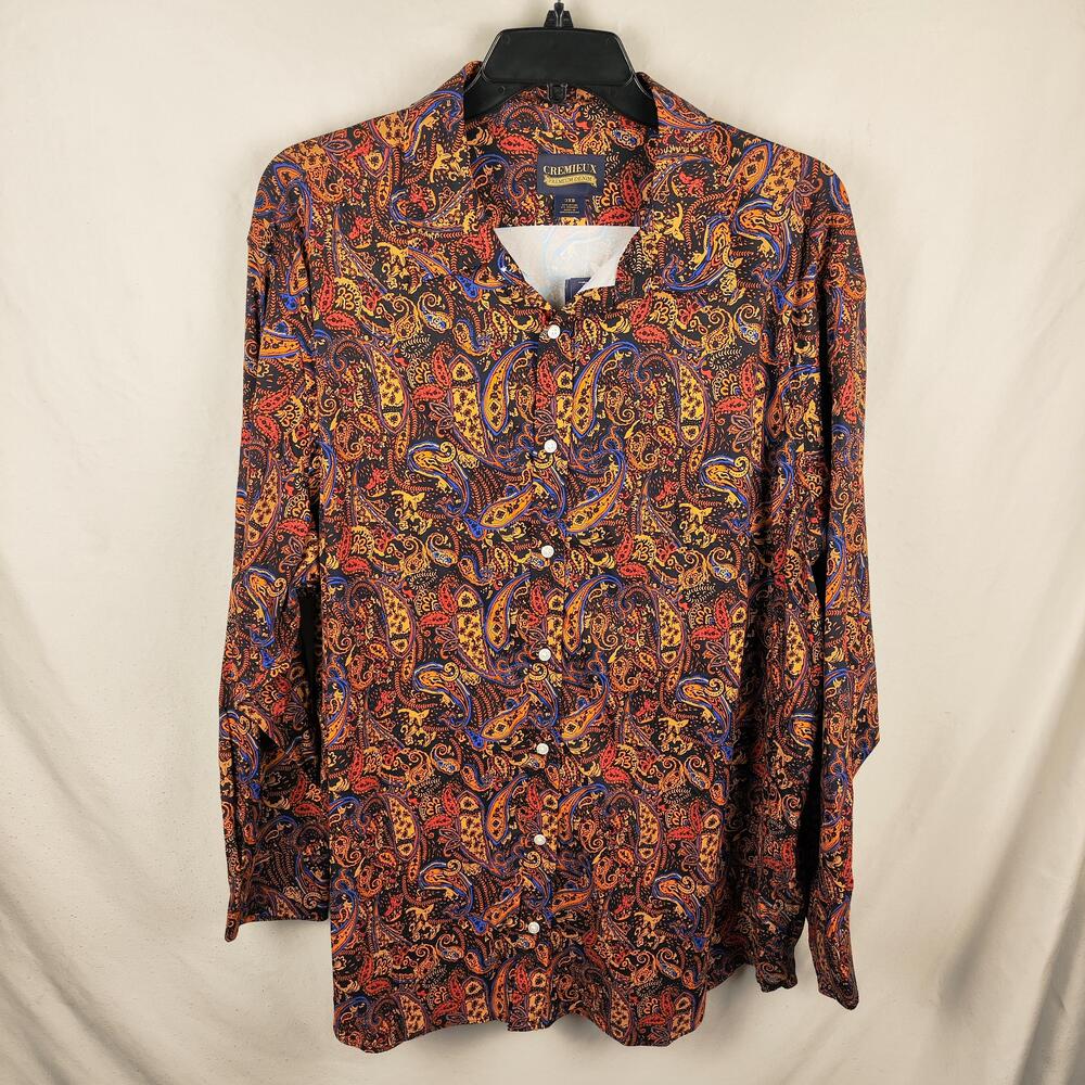 Cremieux Shirt Mens 3XB Multicolor Paisley Stretch Button Up Long Sleeve Casual